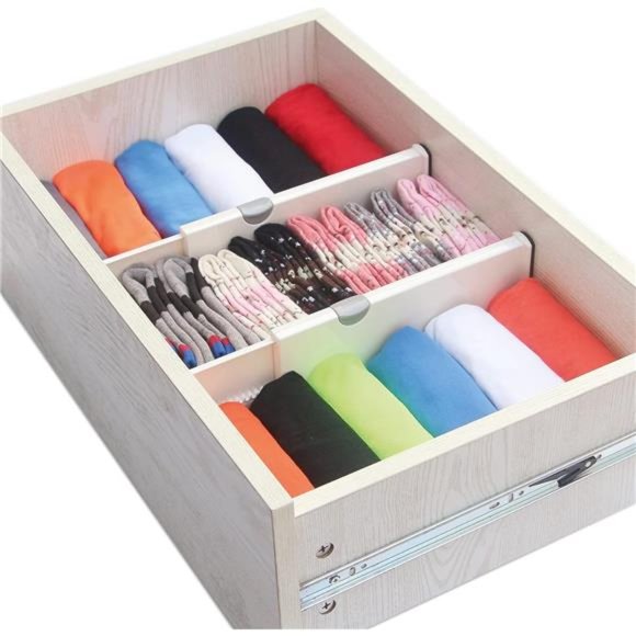 Set of 8Adjustable Drawer Dividers Organizer Separators Plastic DresserOrganizer - Picture 4 of 7